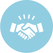 handshake blue icon