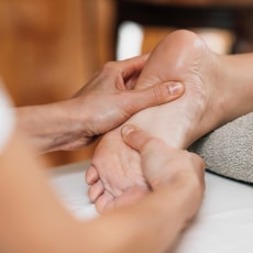 closeup of foot massage