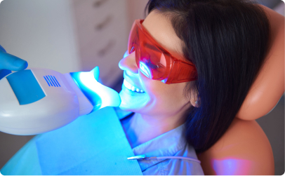 someone getting their teeth whitened