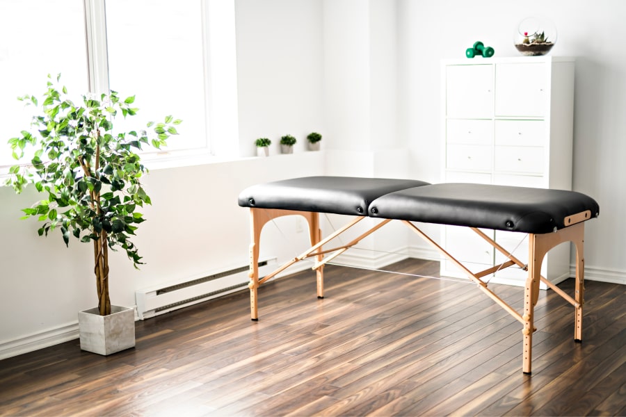 massage table in spa