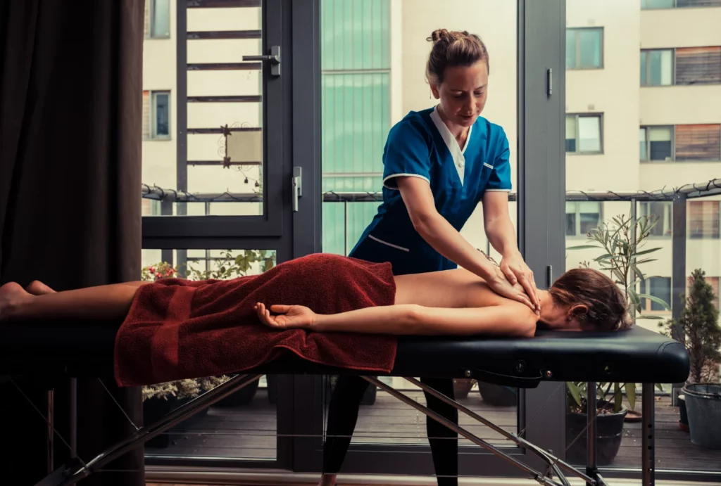 a massage in an apartment