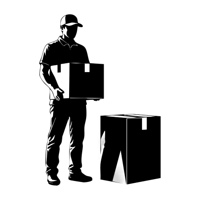guy moving boxes silhouette