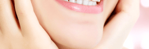 view of chin and white teeth