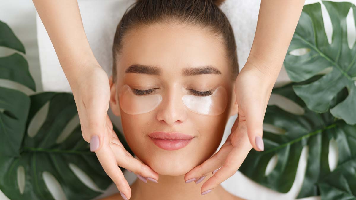 woman receiving face massage