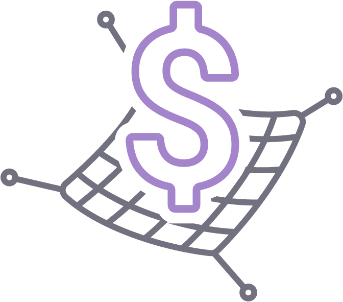 icon of a money sign over a safety net